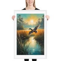 Vintage Flying Duck Illustration Framed poster - Thumbnail 20