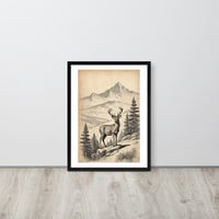 Vintage Deer Illustration Old Look Framed poster - Thumbnail 6