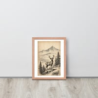 Vintage Deer Illustration Old Look Framed poster - Thumbnail 8