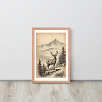 Vintage Deer Illustration Old Look Framed poster - Thumbnail 10