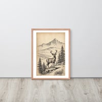 Vintage Deer Illustration Old Look Framed poster - Thumbnail 12