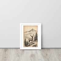 Vintage Deer Illustration Old Look Framed poster - Thumbnail 15
