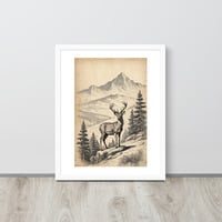 Vintage Deer Illustration Old Look Framed poster - Thumbnail 18