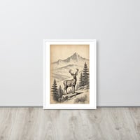 Vintage Deer Illustration Old Look Framed poster - Thumbnail 19