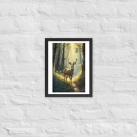 Vintage Deer in the Forest Framed poster - Thumbnail 2