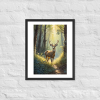 Vintage Deer in the Forest Framed poster - Thumbnail 5