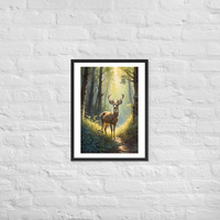 Vintage Deer in the Forest Framed poster - Thumbnail 6