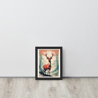 Vintage Deer Japanese Woodcut Ukiyo-e Framed poster - Thumbnail 1