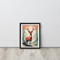 Vintage Deer Japanese Woodcut Ukiyo-e Framed poster - Thumbnail 2