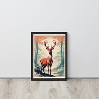 Vintage Deer Japanese Woodcut Ukiyo-e Framed poster - Thumbnail 3