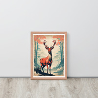 Vintage Deer Japanese Woodcut Ukiyo-e Framed poster - Thumbnail 9