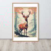 Vintage Deer Japanese Woodcut Ukiyo-e Framed poster - Thumbnail 13