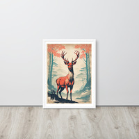 Vintage Deer Japanese Woodcut Ukiyo-e Framed poster - Thumbnail 19