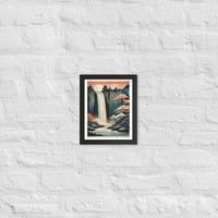 Vintage Waterfall Japanese Woodcut Ukiyo-e Framed poster - Thumbnail 1