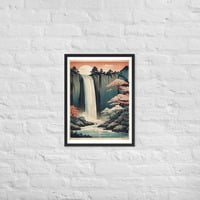 Vintage Waterfall Japanese Woodcut Ukiyo-e Framed poster - Thumbnail 6