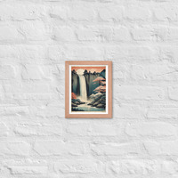 Vintage Waterfall Japanese Woodcut Ukiyo-e Framed poster - Thumbnail 7