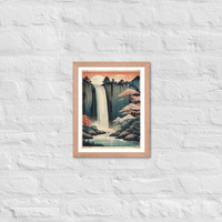 Vintage Waterfall Japanese Woodcut Ukiyo-e Framed poster - Thumbnail 8