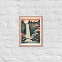 Vintage Waterfall Japanese Woodcut Ukiyo-e Framed poster - Thumbnail 9