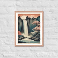 Vintage Waterfall Japanese Woodcut Ukiyo-e Framed poster - Thumbnail 11