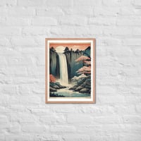 Vintage Waterfall Japanese Woodcut Ukiyo-e Framed poster - Thumbnail 12