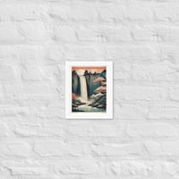 Vintage Waterfall Japanese Woodcut Ukiyo-e Framed poster - Thumbnail 14