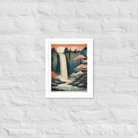 Vintage Waterfall Japanese Woodcut Ukiyo-e Framed poster - Thumbnail 15