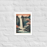 Vintage Waterfall Japanese Woodcut Ukiyo-e Framed poster - Thumbnail 16