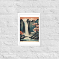Vintage Waterfall Japanese Woodcut Ukiyo-e Framed poster - Thumbnail 17