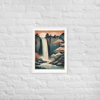 Vintage Waterfall Japanese Woodcut Ukiyo-e Framed poster - Thumbnail 19