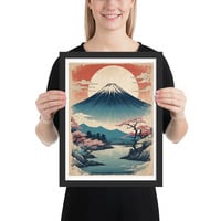 Vintage Mount Fuji Japanese Woodcut Ukiyo-e Framed poster - Thumbnail 3