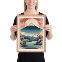 Vintage Mount Fuji Japanese Woodcut Ukiyo-e Framed poster - Thumbnail 9