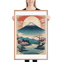 Vintage Mount Fuji Japanese Woodcut Ukiyo-e Framed poster - Thumbnail 13