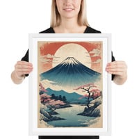 Vintage Mount Fuji Japanese Woodcut Ukiyo-e Framed poster - Thumbnail 18
