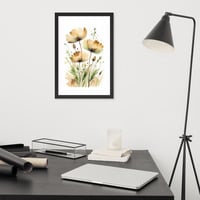 Abstract Watercolor Style Wild Flowers Framed poster - Thumbnail 4