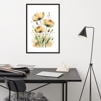 Abstract Watercolor Style Wild Flowers Framed poster - Thumbnail 6