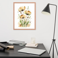 Abstract Watercolor Style Wild Flowers Framed poster - Thumbnail 11