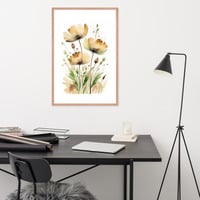 Abstract Watercolor Style Wild Flowers Framed poster - Thumbnail 13