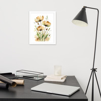 Abstract Watercolor Style Wild Flowers Framed poster - Thumbnail 15