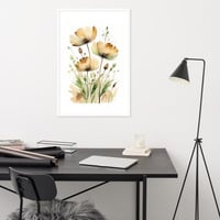Abstract Watercolor Style Wild Flowers Framed poster - Thumbnail 20