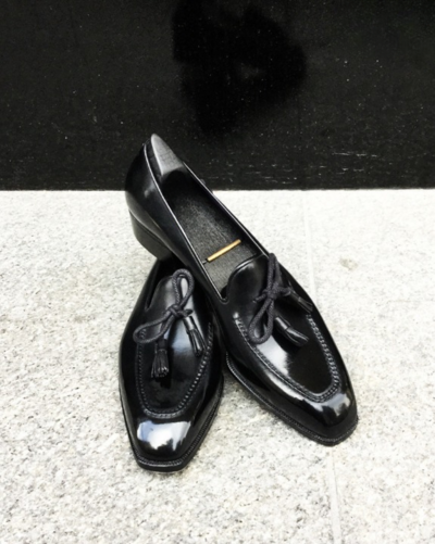 Handmade Men Black Calf Leather Tassel Loafers Dress Shoes
