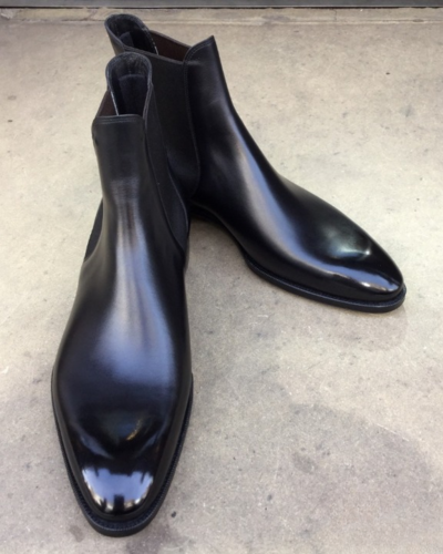 Handmade Men Black Calf Leather Chelsea Boot