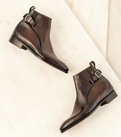 Handmade Dark Brown Buckle Strap Jodhpur Dress Boot