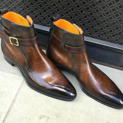  handmade brown patina leather jodhpur boot - Thumbnail 1