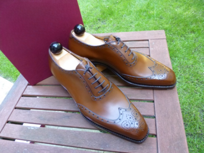 Handmade Brown Leather Wingtip Oxford Lace up Dress Shoes 
