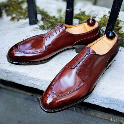 Handmade men genuine leather split toe oxford lace up dress shoes  - Thumbnail 3