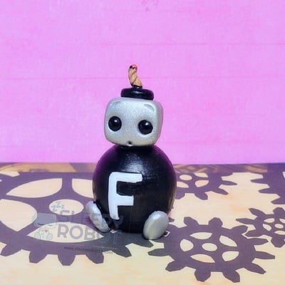 F-bomb robot figurine art toy kawaii desk buddy