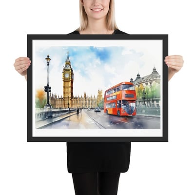 London watercolor painting wall art framed poster