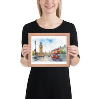 London Watercolor Painting Wall Art Framed poster - Thumbnail 7