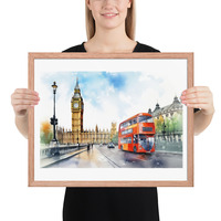 London Watercolor Painting Wall Art Framed poster - Thumbnail 11