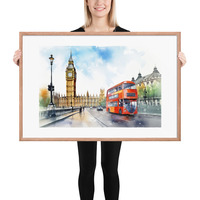 London Watercolor Painting Wall Art Framed poster - Thumbnail 13